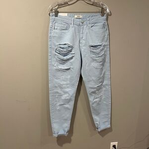 NWT Forever 21 Baby Blue Distressed Boyfriend Jeans Womens 27 NEW
